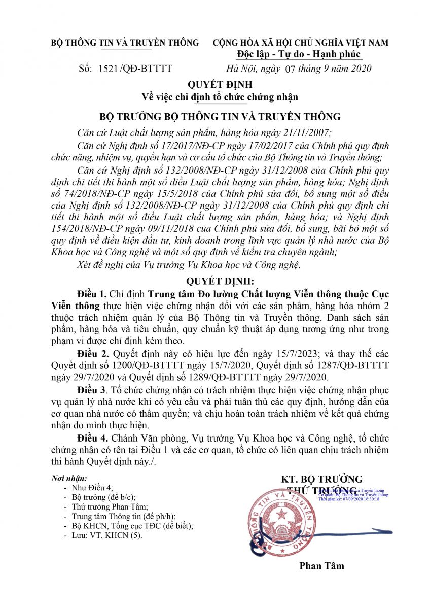 Telecom Metrology and Quality Center